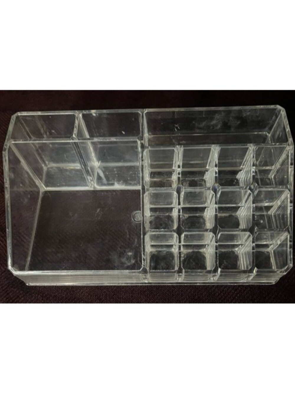 Clear Acrylic Multi-Compartment Makeup Organizer Rectangular Bin Storage Vanity - Picture 5 of 15
